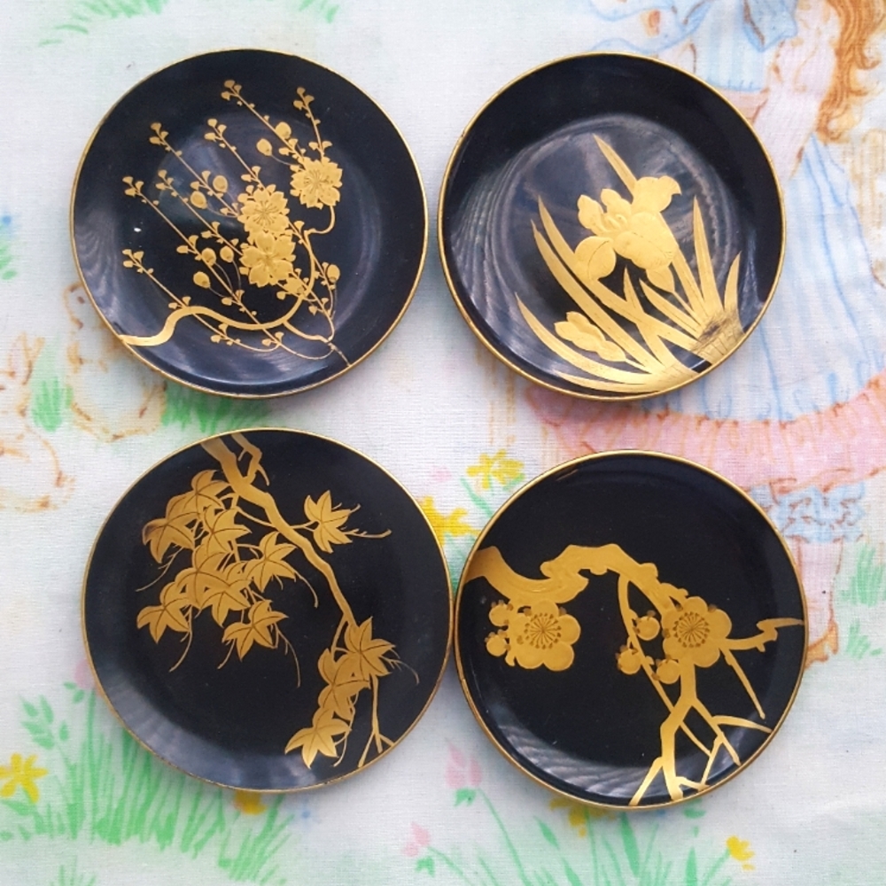 Vintage Japanese Coaster Trinket Trays